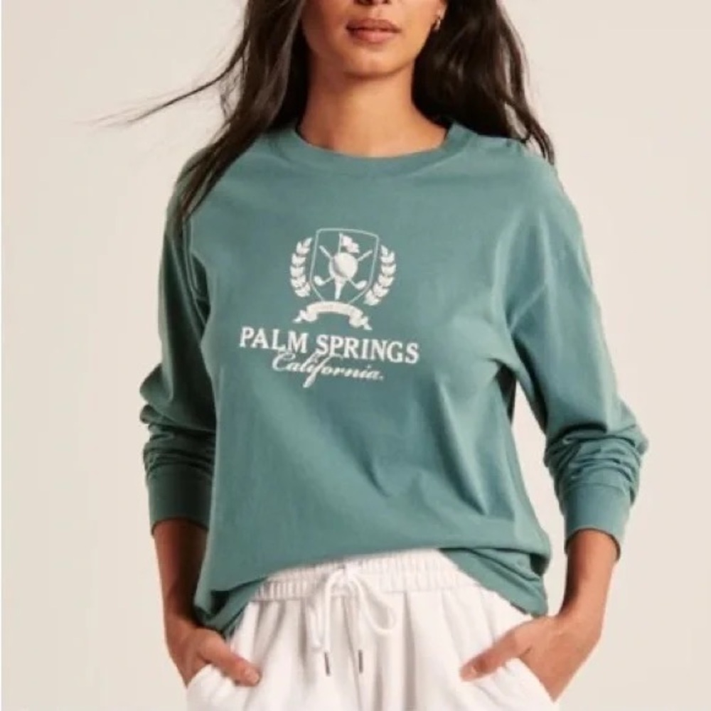 A&F Palm Springs green long sleeve tshirt